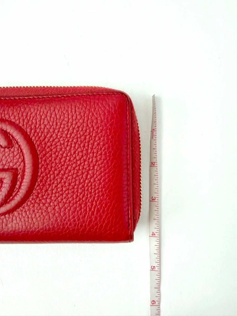 GUCCI | Red Soho GG Logo Disco Zip Around Leather Wallet Tassel Continental - Picture 14 of 15